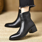 British Style Retro Coarse And Short Boots Women 2025 Autumn And Winter New Single Boots Round Head Comfortable Commuting Fashion Short Boots HZ0115