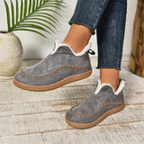2025 New Fashion Plus Velvet Warm Northeast Cotton Boots Women Casual Solid Color Velvet Retro Large Size Snow Boots HZ0115