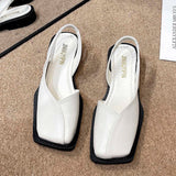 2025 Summer Bag Head A Cool Single Shoes Children Square Grandmother Shoes A Foot Lazy Bean Sandals Women HZ0115