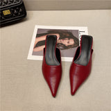 2025 Spring New Temperament Shows Thin Pointed Cat And Baotou Cool Slippers Women Wear Soft Skin And Muller Half Slippers HZ0115