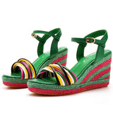 9 Cm Bohemian Heel Sandals Waterproof Table Fish Mouth High Heel Sandals Table Preparation Slopes Beach Sandals HZ0115