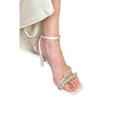 White Water Drill With High-Heeled Sandals Woman 2025 New Summer HZ0115