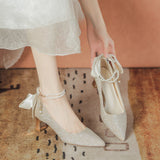Beautiful Engagement Shoes Bridal Shoes Show Wedding Dress Wears Two Coarse And Cheongsam Bridesmaids Wedding High Heels Women Can Wear Daily HZ0115