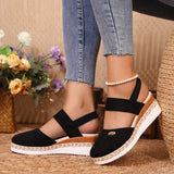 2025 New Bag Head One Word Tight Rope Thick Soles Empty Shoes Large Leisure Slope Sandals Women HZ0115