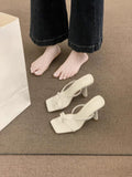 French Fine-Heeled Temperament Silver Cool Slippers Fairy Shoes Wear 2025 New Summer Small High Heels Sandals HZ0115