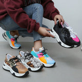 Autumn 2025 Large-Size New Slope And Thick-Sed Loose Cake Casual Women's Shoes Fashion Coloring Sneakers Women HZ0115