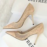 High-End Large-Size Lace High-Heeled Women 2025 New Summer Lace Women's Sandals Tip Banquet Fine Heel Single Shoes HZ0115