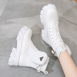 Large Size 2025 Summer New Martin Boots Pine Pastry Bottom T-Case Bun British Style Locomotive Women's Boots HZ0115
