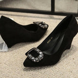 Poe Hefque Fashion Single-Shoe Women 2025 Spring New Fashion Water Diamond Head Light Moussed Soft Bottom Not Tired Heeled Women HZ0115