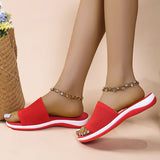 2025 Summer New Large Size Women's Shoes Casual Flying Shoes Soft Polyurethane Lightweight Flat-Bottomed Slippers Women HZ0115
