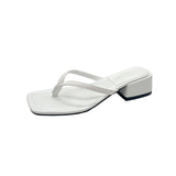 Square Head Flip-Flop Women 2025 Summer New With Fashion Wearing Cold Drag French Coarse And Clamp Slippers HZ0115