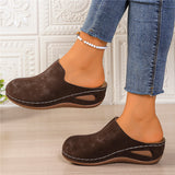 Slope And Round Head Slippers Women's Large Code In The Autumn Of 2025 New Thick Soles Pedaled Half Slippers HZ0115