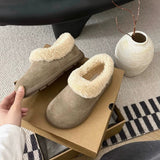 Thick Soles Of A Foot Pedal All-Inclusive Birken Shoes Women's Winter 2025 New Plus Velvet Warm Cotton Shoes Small Potatoes Hairy Snow Boots HZ0115