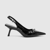 2025 Pointed-Pointed Alien Heels High-Heeled Women's Patent Leather Buckle With Sandals Famous Temperament Single Shoes Female High Heel HZ0115