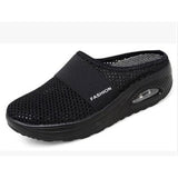 Baotou Small Net Hole Slippers Women No Heel Half-Slippers Thick-Bottom Slippers Women Net Side Half Slippers Women HZ0115