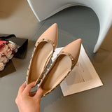 Rival Tip Flat-Bottomed Fashion Single Shoes Women 2025 New Patent Leather Pedaled Flat Heel Boat Shoes HZ0115