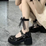 Coarse Heel Thick Sole Shoes Small Leather Shoes Women Fashion High Heel Lolita Shoes 2025 New JK Shoes Retro Mary Treasure Shoes HZ0115