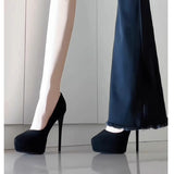 2025 New Sexy Black Pointed Waterproof Table Hate High Heels Women Do Not Grind Their Feet Fine Heel Shallow Commuting Single Shoes HZ0115