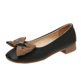 Square Single-Shoe Women's One-Legged Shallow Women's Shoes 2025 Autumn New Evening Wind French Bow Bean Shoes HZ0115