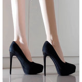 2025 New Sexy Black Pointed Waterproof Table Hate High Heels Women Do Not Grind Their Feet Fine Heel Shallow Commuting Single Shoes HZ0115