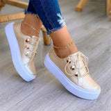 Large-Size Casual Single-Shoe Women's New Round-Headed Thick-Soled Casual Viscose Shoes Single Shoes Wish HZ0115