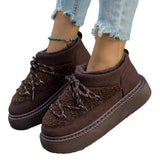Thick Bottom Cross Strap 2025 Autumn And Winter New Fashion Plus Thick Warm Short Barrel Pedal Tight Cotton Shoes HZ0115