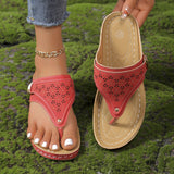 Large-Size Women's Shoes Casual Women's Slippers 2025 New Flat Bottoms Toe Slope And Comfortable Solid Sandals Women HZ0115