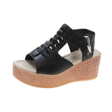 Weaving With Loose Cakes And Women's Sandals New Fish Mouth Slope Heels High-Heeled Sandals Hollow Zipper Women's Shoes 35-43 7CM HZ0115