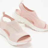 Flat-Soled Sandals Women's Shoes Summer New Net Cloth Thick-Soled Soft Soles Casual Sports Women's Shoes Flat Sole Flying Fish Mouth Shoes HZ0115