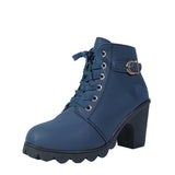 Martin Boots Women's Mid-Autumn 2025 Roundhead Coarse And Short Boots Size High Heel With Side Zipper Fashion HZ0115