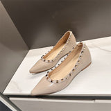 Mary Jane Small 5Cm High Rivet Tip Single Shoes Women 2025 New One-Legged Stubble Shoes HZ0115