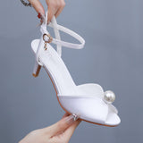 6 Cm Fish Mouth High-Heeled Sandals Shallow Mouth Buckle With Large-Size Round-Head High Heeled Fish Mouthed Fish Mouthed Sandals HZ0115