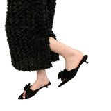 High-Heeled Fairy Wind Cool Slippers Women's Shoes Wear 2025 New Summer Bow Temperament Sandals HZ0115