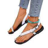 2025 New Summer Flat-Soled Sandals Large-Size Casual Sandals Flat-Soled Toes Sandals Women HZ0115