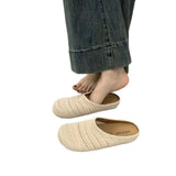 French Niche Hand-Woven Hollow Breathable Bag Half Slippers Women Wear Roman Wind Thick Bottom Muller Shoes HZ0115