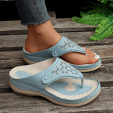 Summer New Outdoor Large-Size Roman Sandals Casual Comfortable Hollow Thick Bottom Clip Cool Slippers Women HZ0115