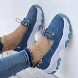 Large-Size Single-Shoe Women's Spring And Autumn New Round Head Thick Bottom Low Help With Flat-Bottomed Casual Sports Shoes Women HZ0115