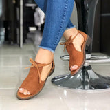 2025 Summer New Fish Mouth Lace Side Low Square Heel Large Size Women's Sandals Lady Sandals HZ0115