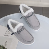 Women's Large Autumn And Winter New Thick Bottom Plus Velvet Thick Warm Cotton Shoes Casual Flat Cotton Shoes HZ0115