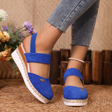 2025 New Bag Head One Word Tight Rope Thick Soles Empty Shoes Large Leisure Slope Sandals Women HZ0115