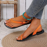 2025 New Summer Flat-Soled Sandals Large-Size Casual Sandals Flat-Soled Toes Sandals Women HZ0115