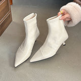 Sharp-Headed And Thin Boots 2025 Winter With Short Boots Plus Velvet Chelsea Boots HZ0115