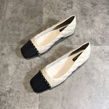 Fashion Small Fragrant Low-Heeled Shoes Women's Soft-Soled Working Shoes 2025 New Spring And Autumn Square Head Thick Heel Single Shoes Women HZ0115