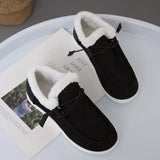Women's Large Autumn And Winter New Thick Bottom Plus Velvet Thick Warm Cotton Shoes Casual Flat Cotton Shoes HZ0115