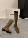 Coarse Heel Tip Velvet Thin Long Boots Women's Shoes 2025 New Autumn And Winter Korean Version Of The Long Boots Knight Boots HZ0115