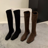 Coarse Heel Tip Velvet Thin Long Boots Women's Shoes 2025 New Autumn And Winter Korean Version Of The Long Boots Knight Boots HZ0115