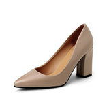 Solid Color High Heels Women's Single Shoes Korean Version Of Thick Heel Sharp Head Light Temperament Workplace Artifact Ultra-High Heel 9CM HZ0115