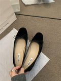 French Flat-Soled Bow Single Shoes Women 2025 New Spring Retro Grandma Shoes Ballet Shoes One Foot Stubble Shoes HZ0115
